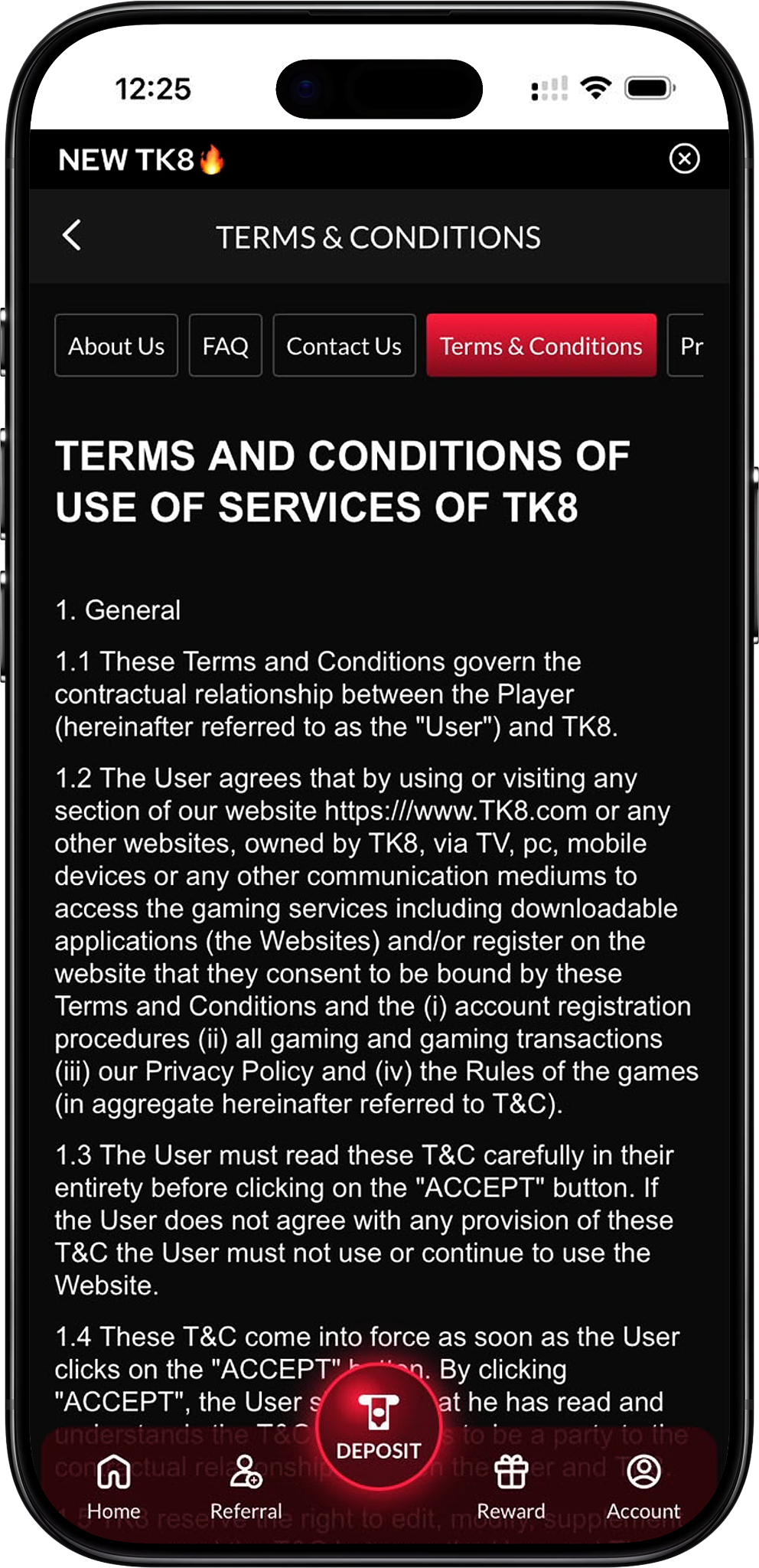 General Terms and Acceptance